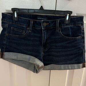 Aeropostale Dark Blue Rolled Hem Denim Shorts